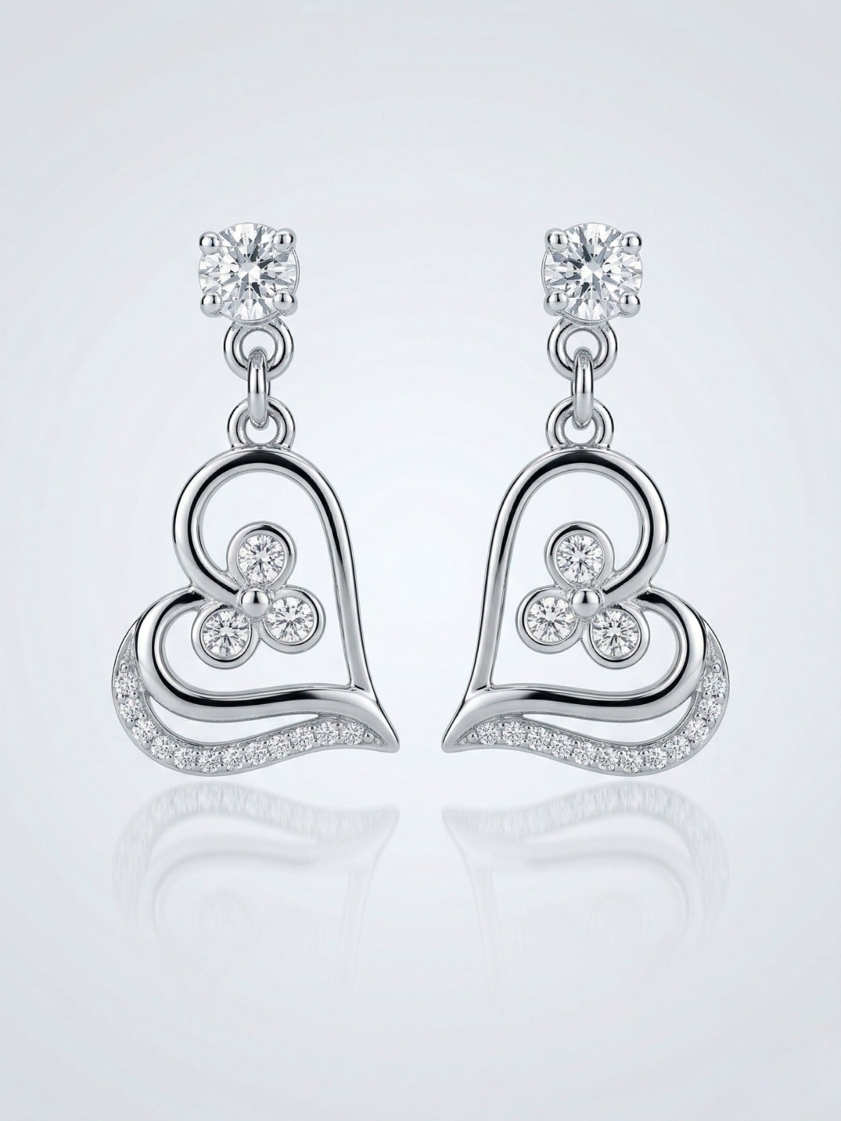 Silver Heart Danglers