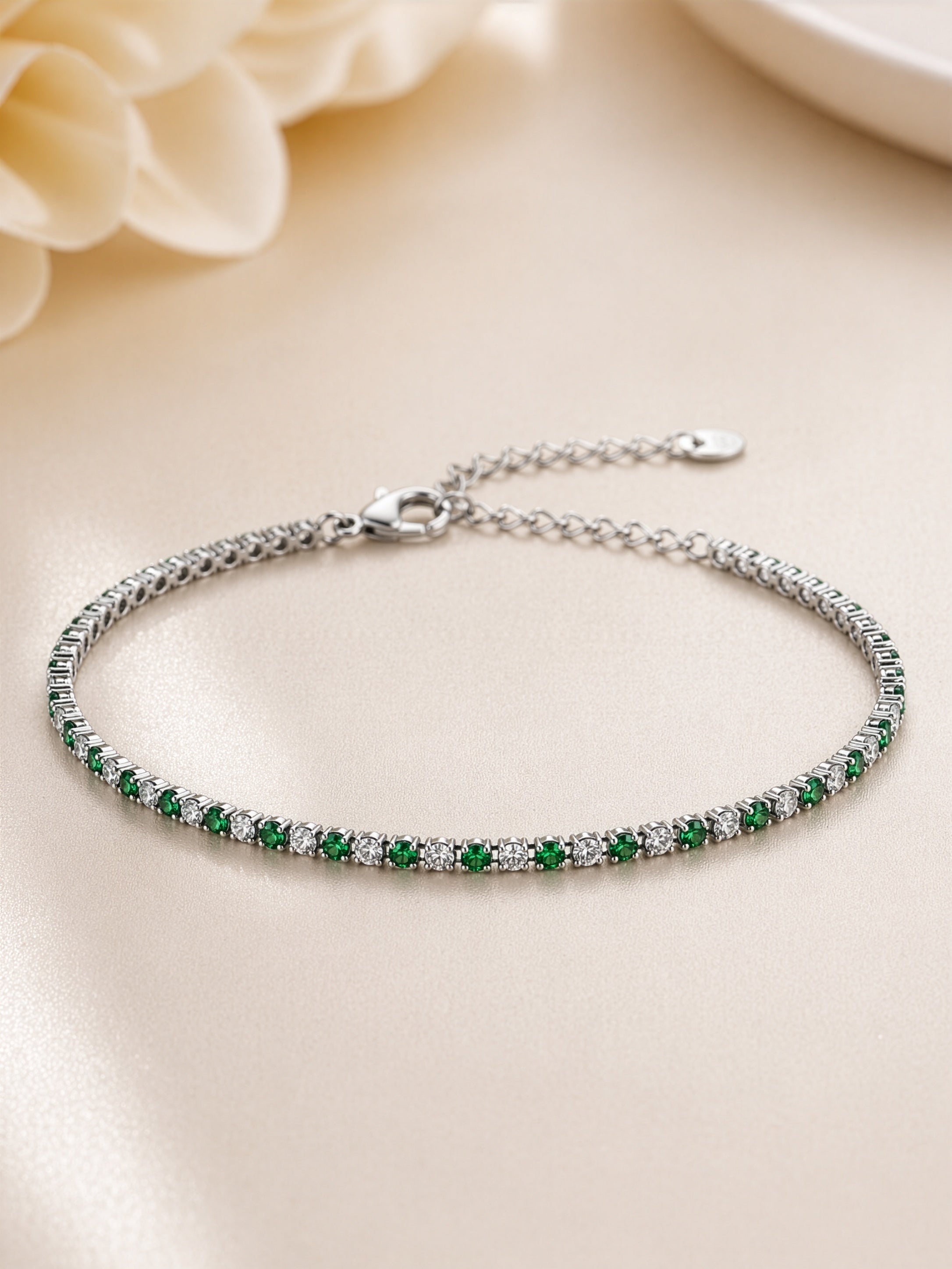 Emerald Glow Tennis Bracelet