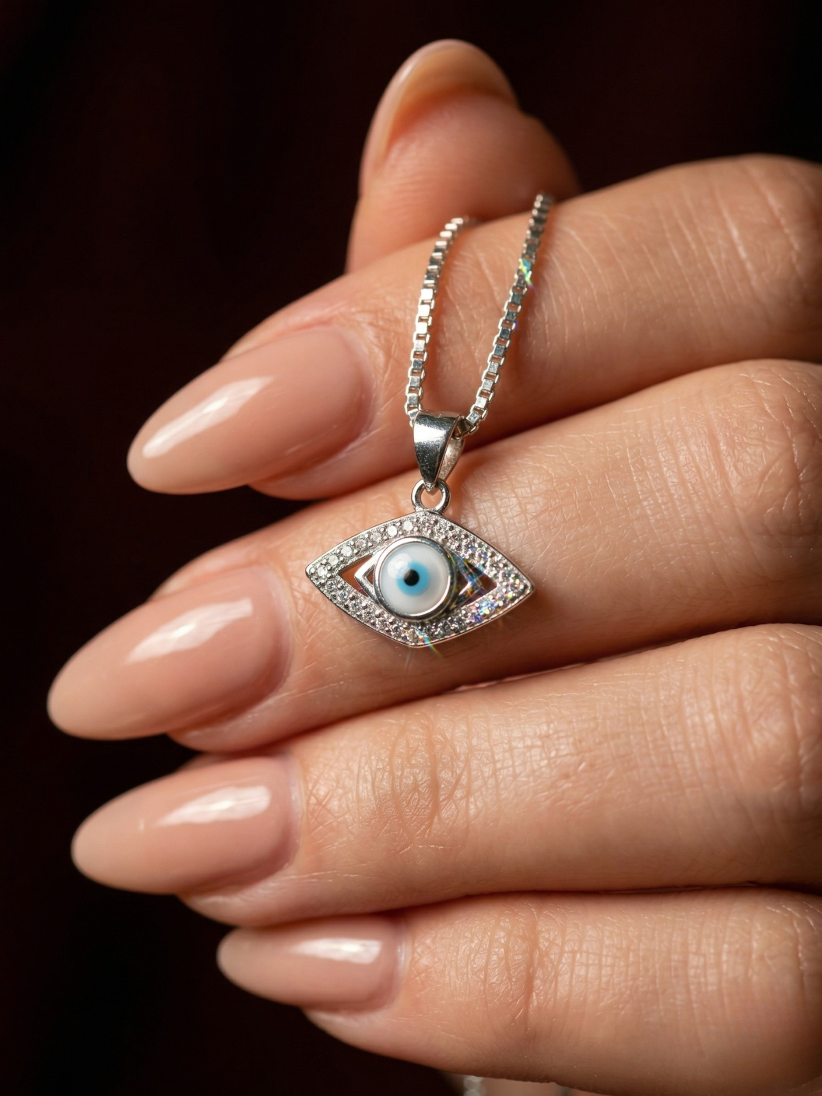 Silver Evil Eye Necklace