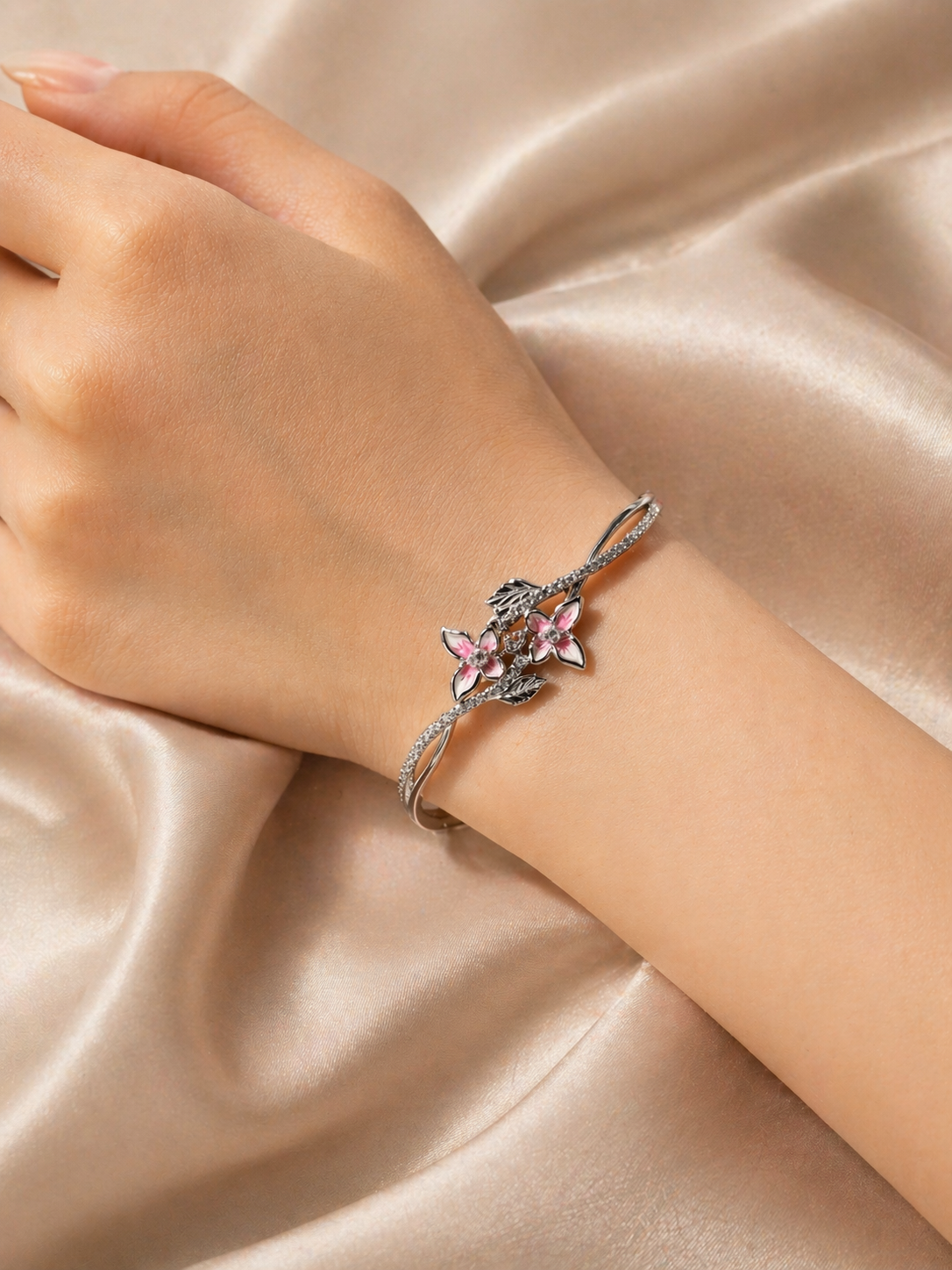 Blossom Grace Silver Bracelet