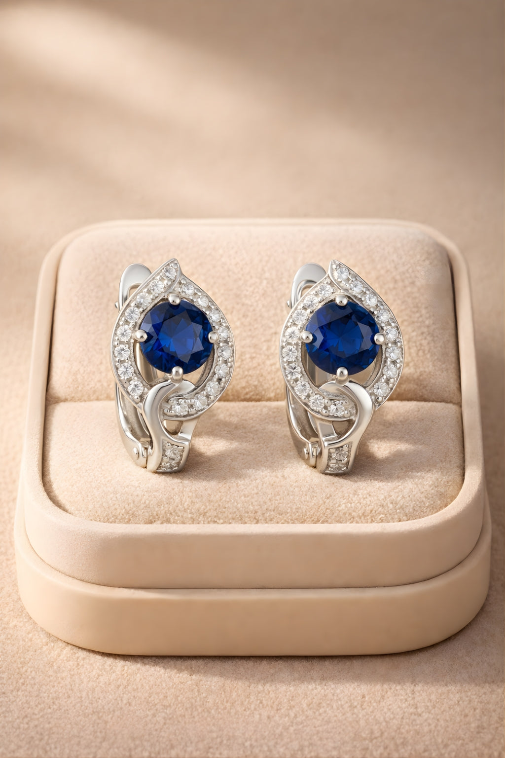 Midnight Blue Halo Earrings