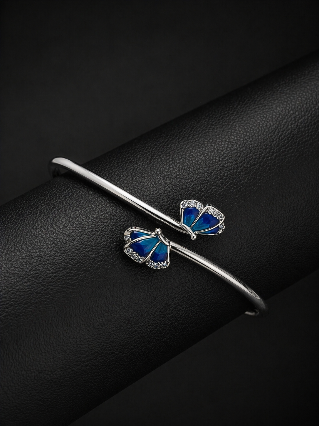 Blue Butterfly Silver Bracelet