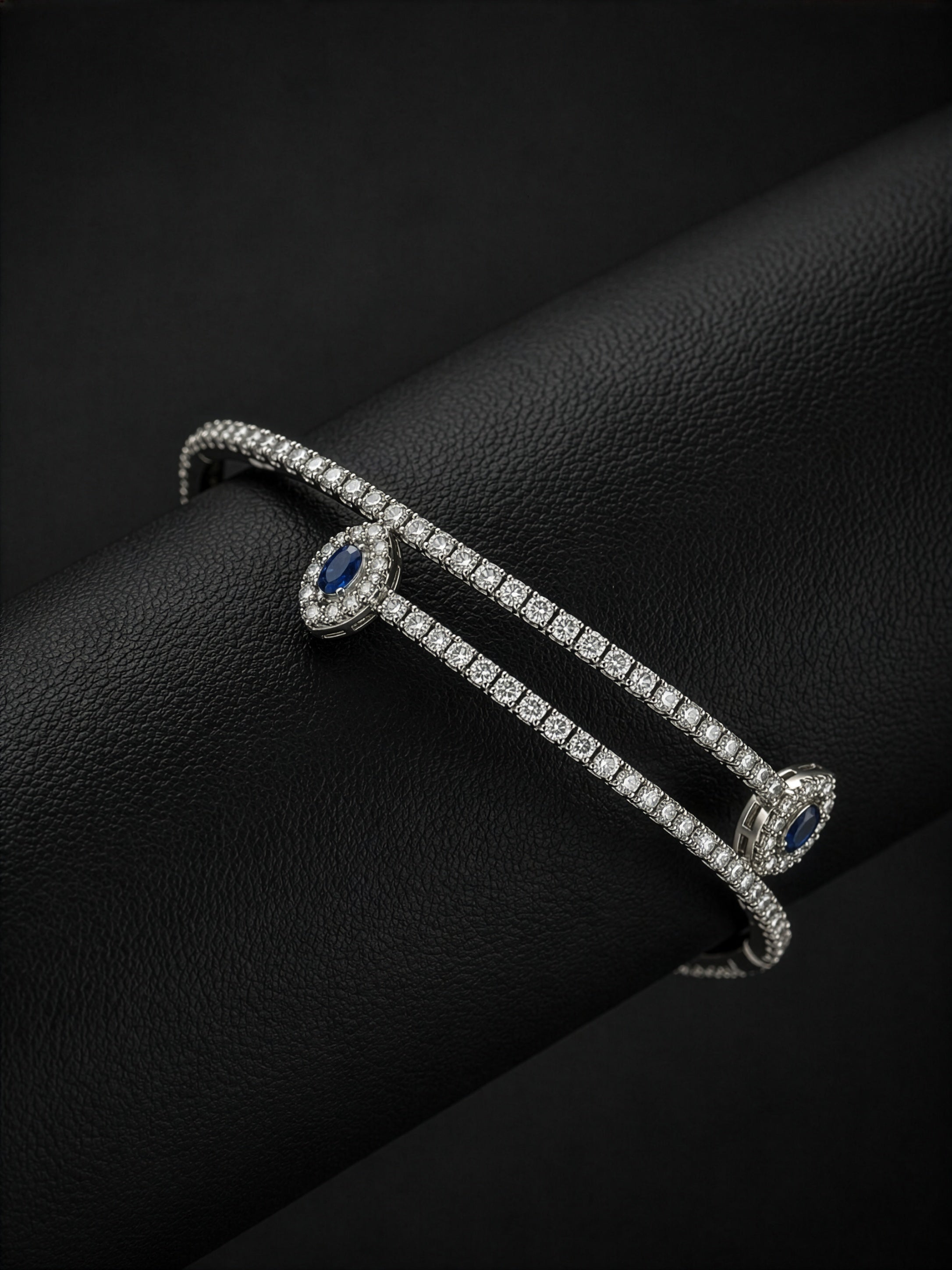 Midnight Halo Crystal Cuff Bracelet