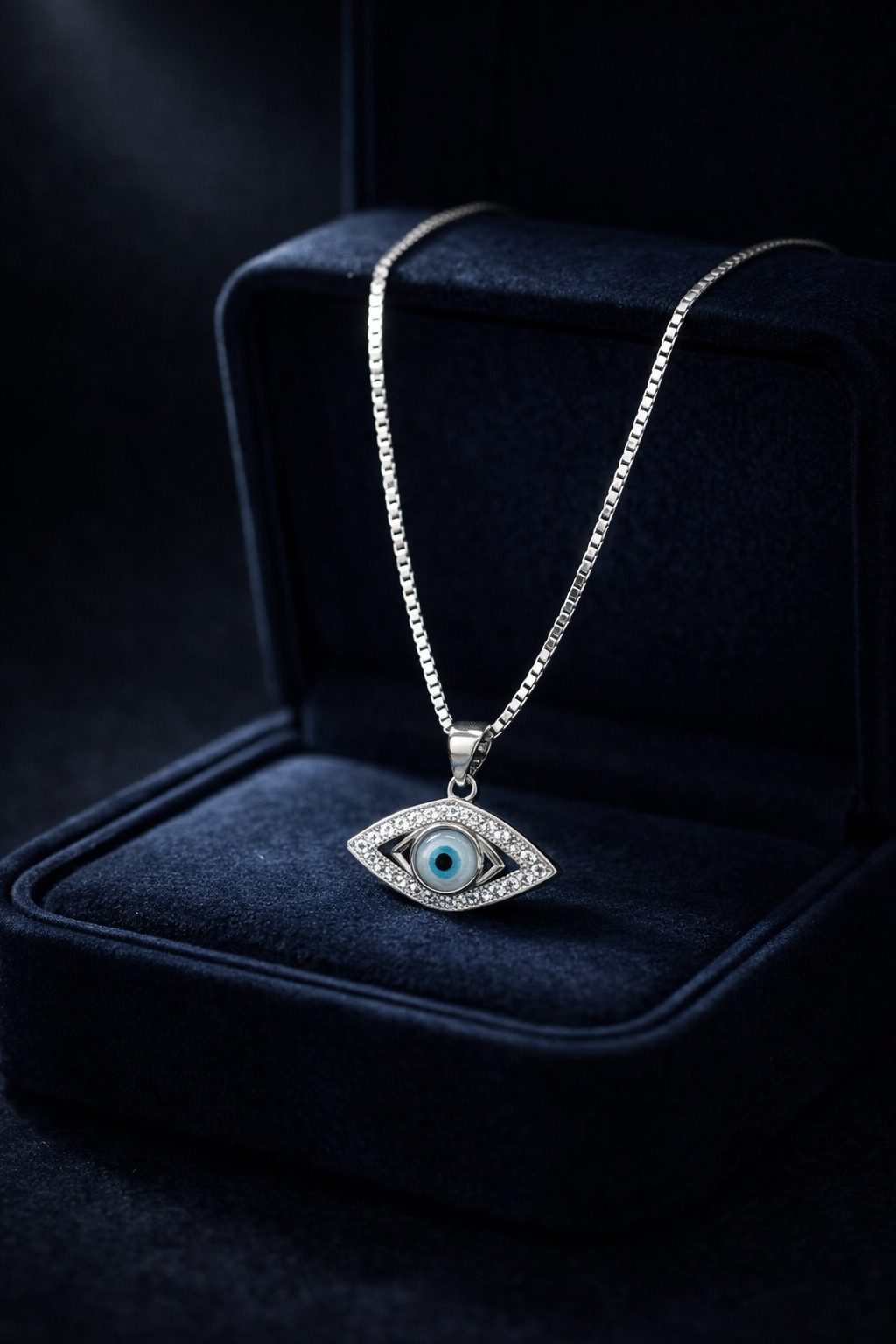 Silver Evil Eye Necklace