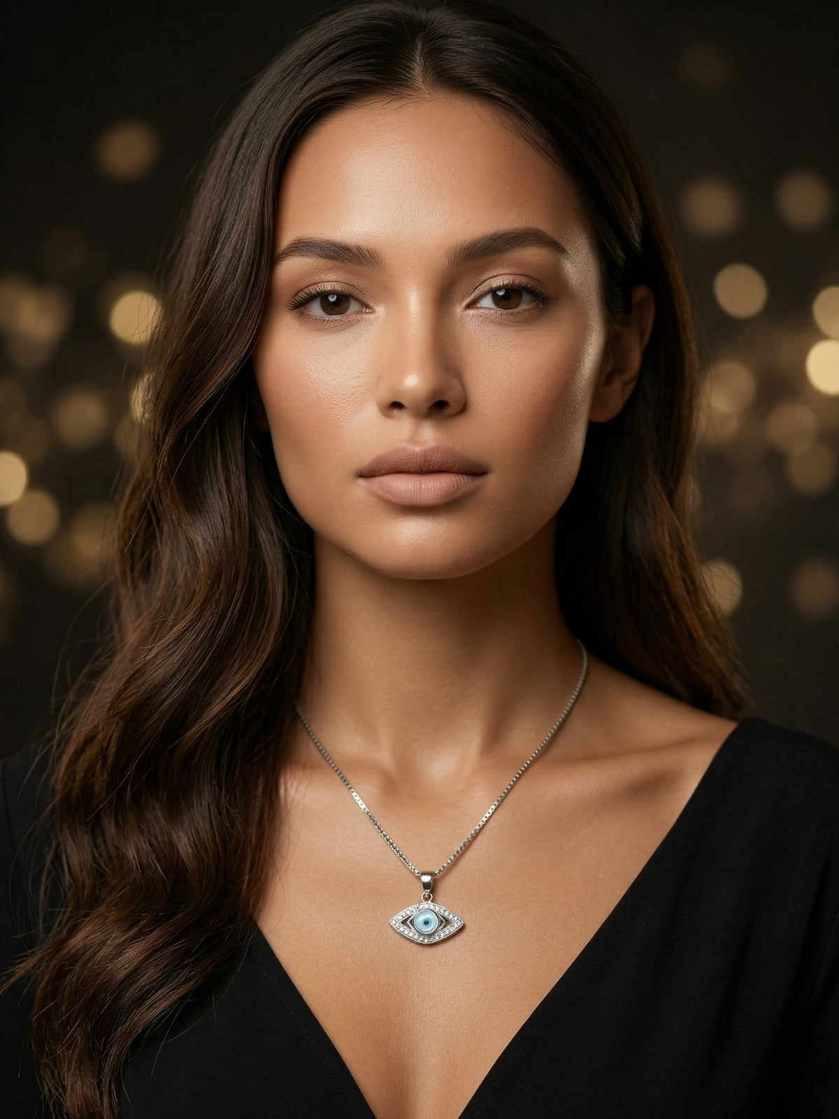 Silver Evil Eye Necklace