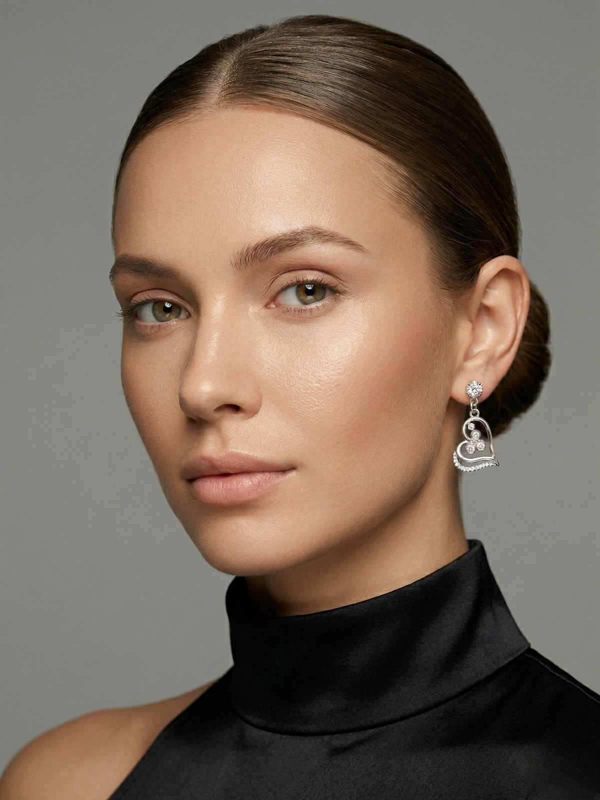 Silver Heart Danglers